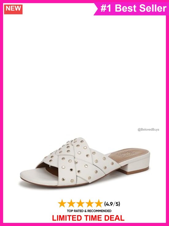 Shoes - Naturalizer Morena Slide Sandals Leather Open Toe Block Heel Slip On